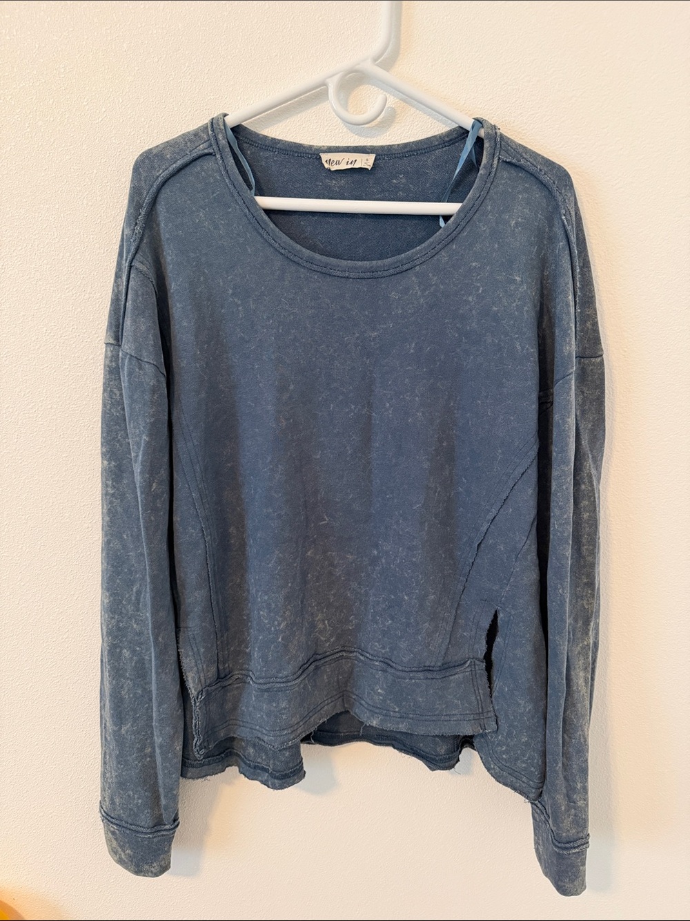 New in Washed Indigo Relaxed Crew Sweatshirt